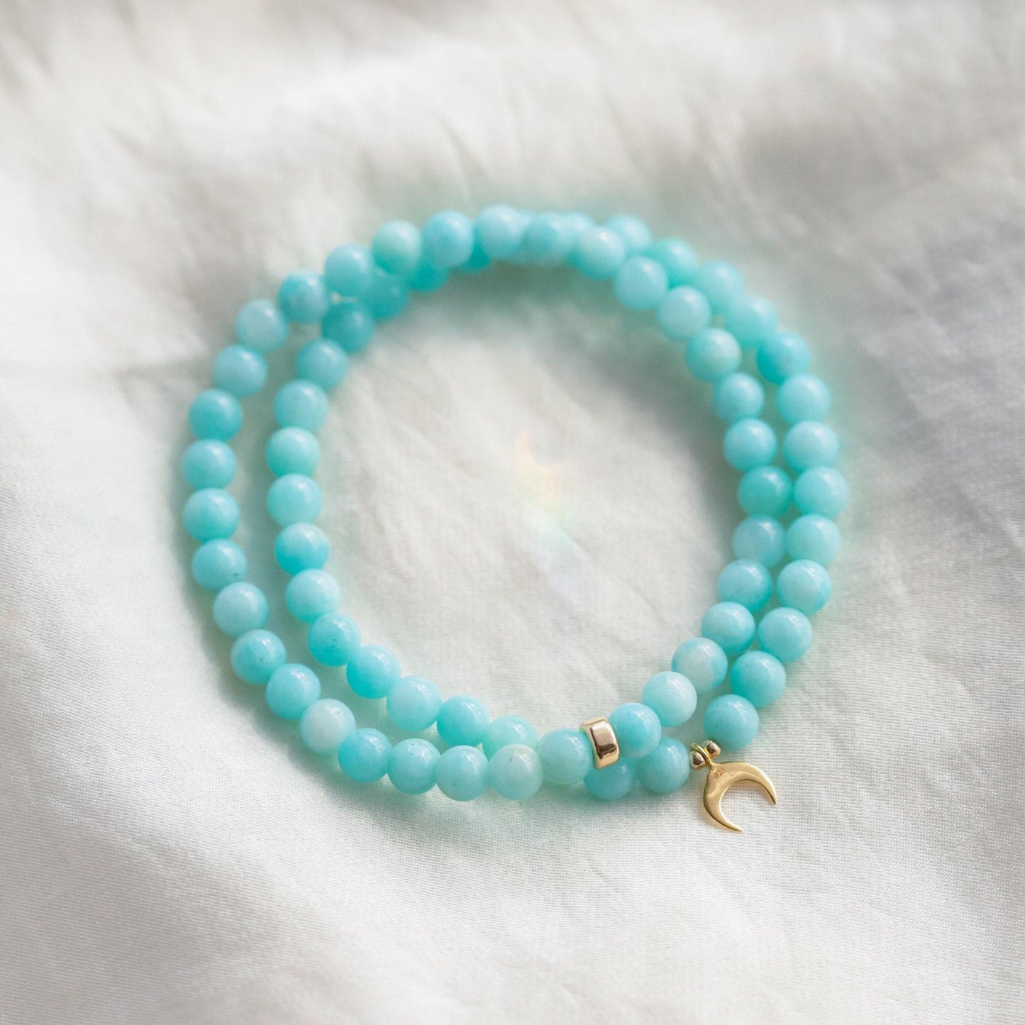Peruvian amazonite with heart bead