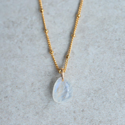 The Divine Feminine Set | Rose Quartz Amazonite Rainbow Moonstone Pendant Set | Gemstone Trio Charms in 14K Gold, Gold Filled or Silver