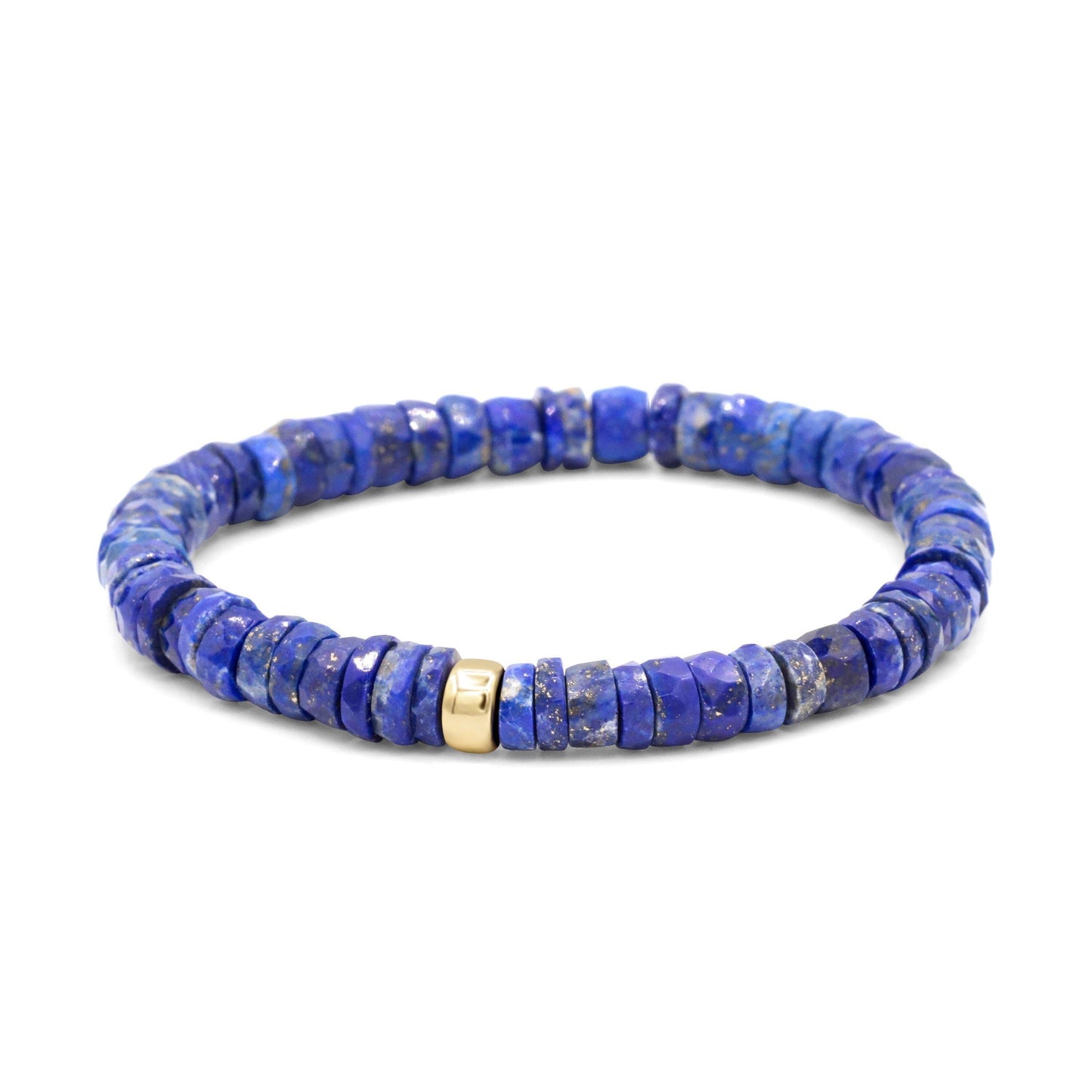 Lapis Lazuli Heishi Bracelet - 14K