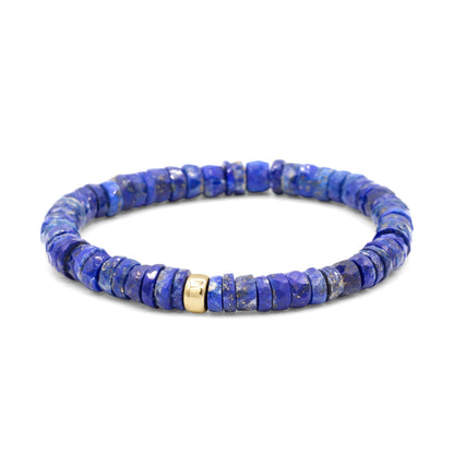 Lapis Lazuli Heishi Bracelet - 14K