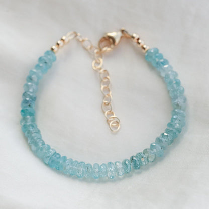 Blue Zircon Bracelet | dainty blue zircon, genuine blue zircon jewelry [EBBP1402], blue zircon bracelet, Genuine Blue Zircon