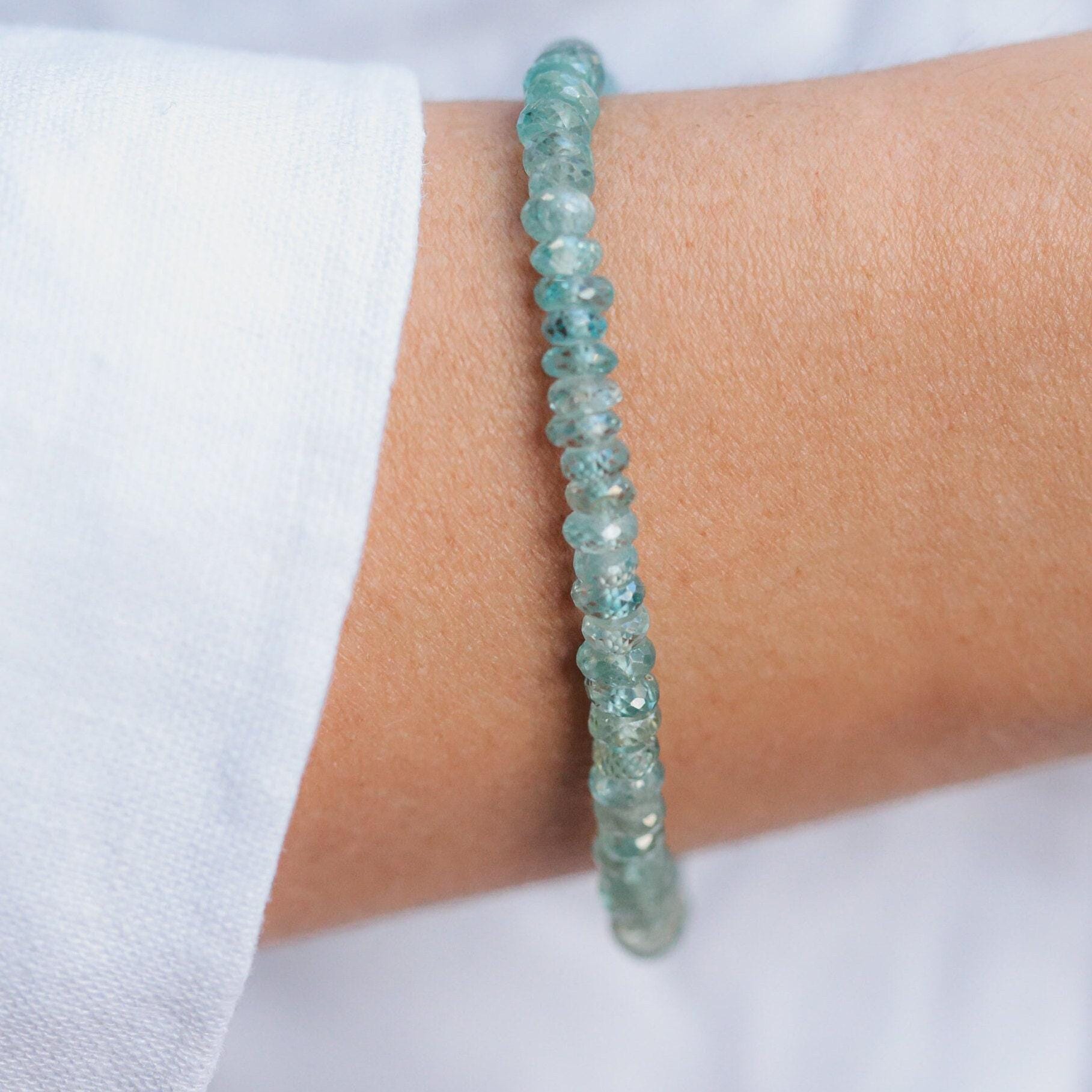 Blue Zircon Bracelet | dainty blue zircon, genuine blue zircon jewelry [EBBP1402], blue zircon bracelet, Genuine Blue Zircon