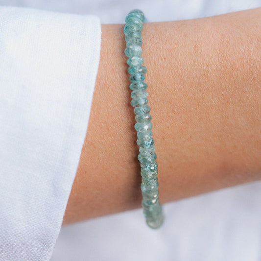 Blue Zircon Bracelet | dainty blue zircon, genuine blue zircon jewelry [EBBP1402], blue zircon bracelet, Genuine Blue Zircon