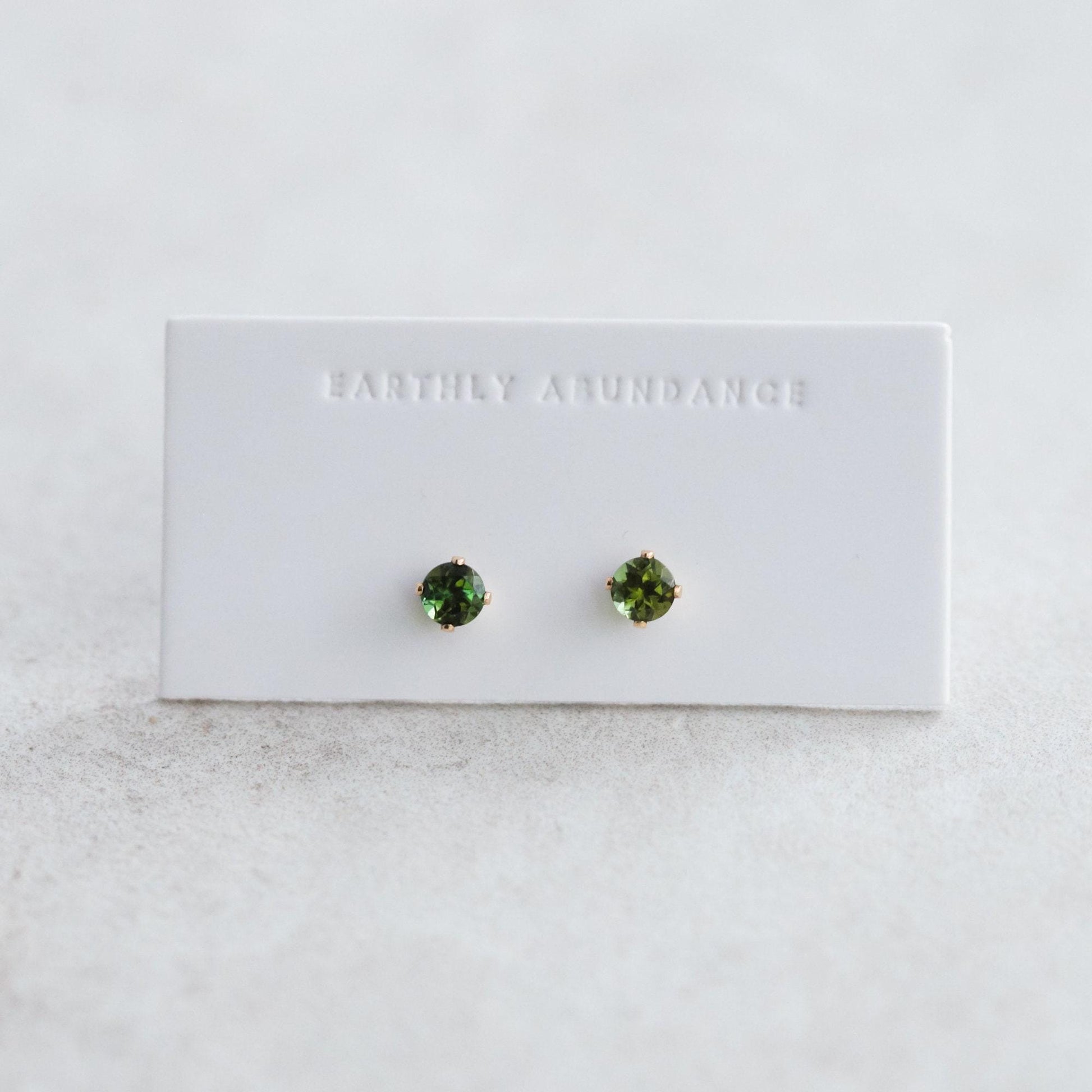 Green Tourmaline stud earrings
