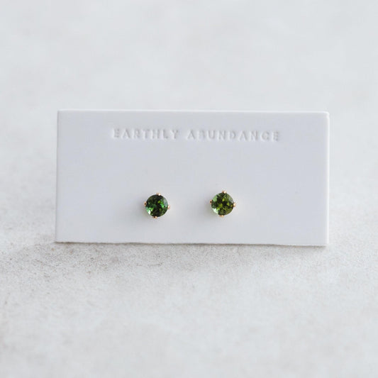 Green Tourmaline stud earrings