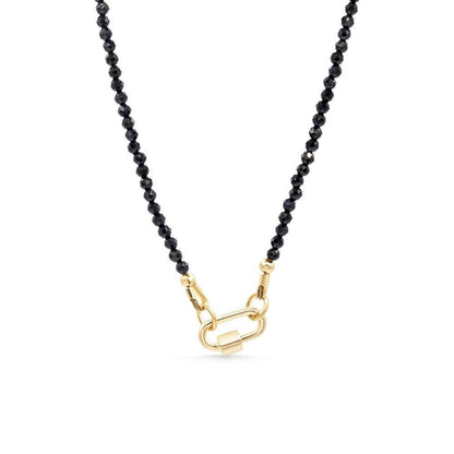 Lore Black Tourmaline Necklace | 14K black Tourmaline choker [ENBM1778] Dainty black beaded gemstone necklace | *BS *G