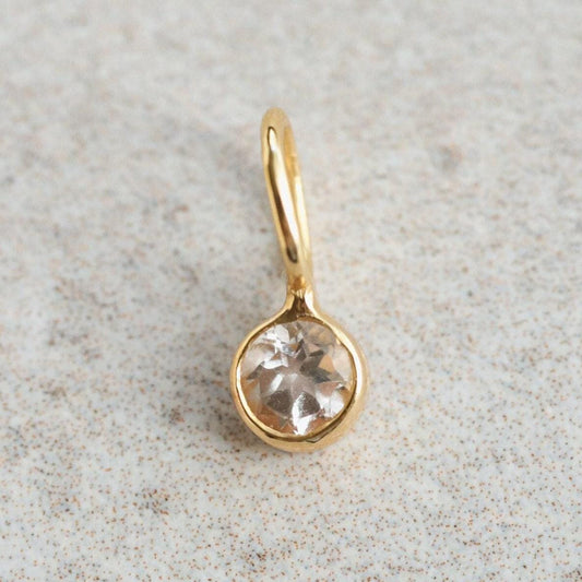 White Topaz Pendant - Gold Vermeil or 14K
