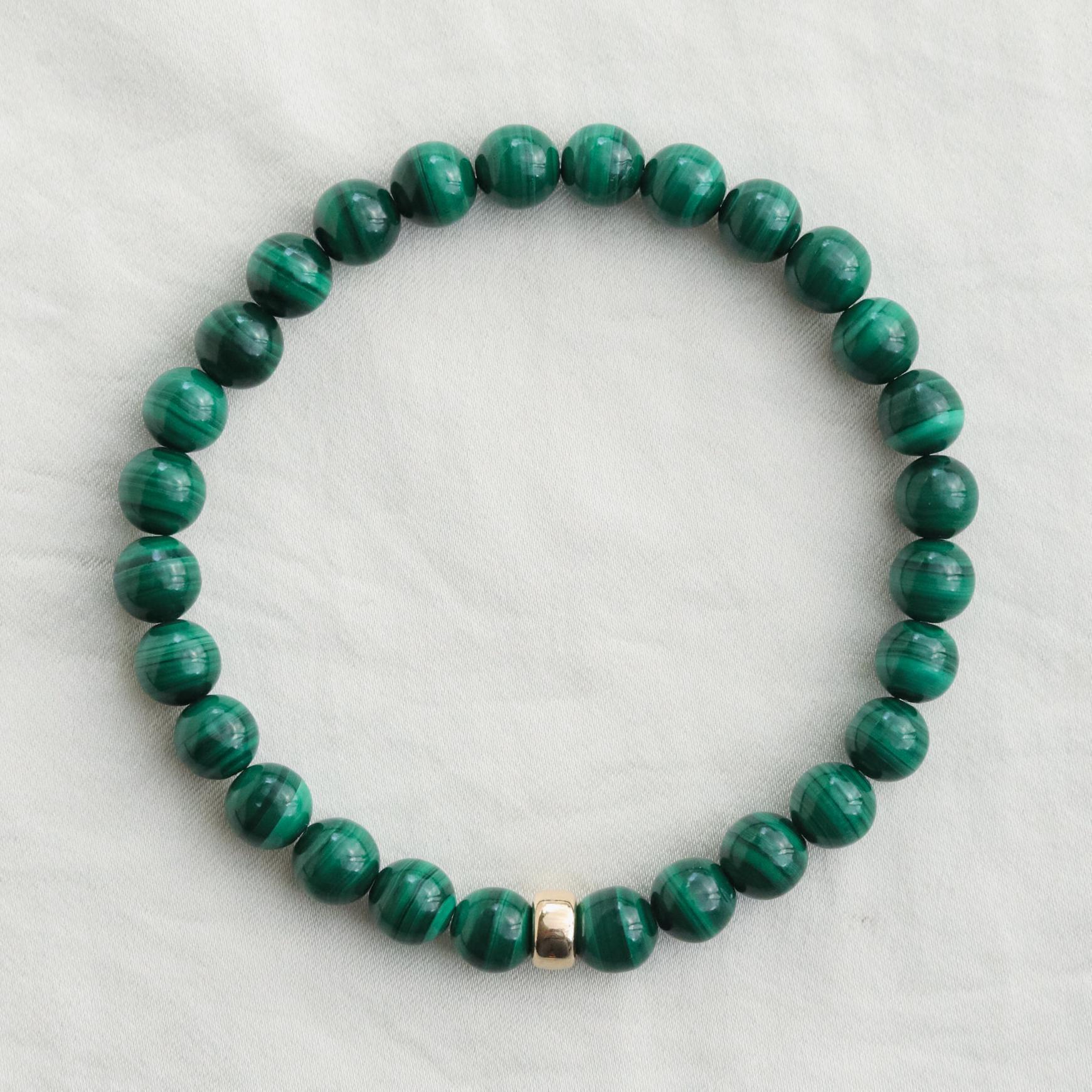 Malachite Bracelet - 14K