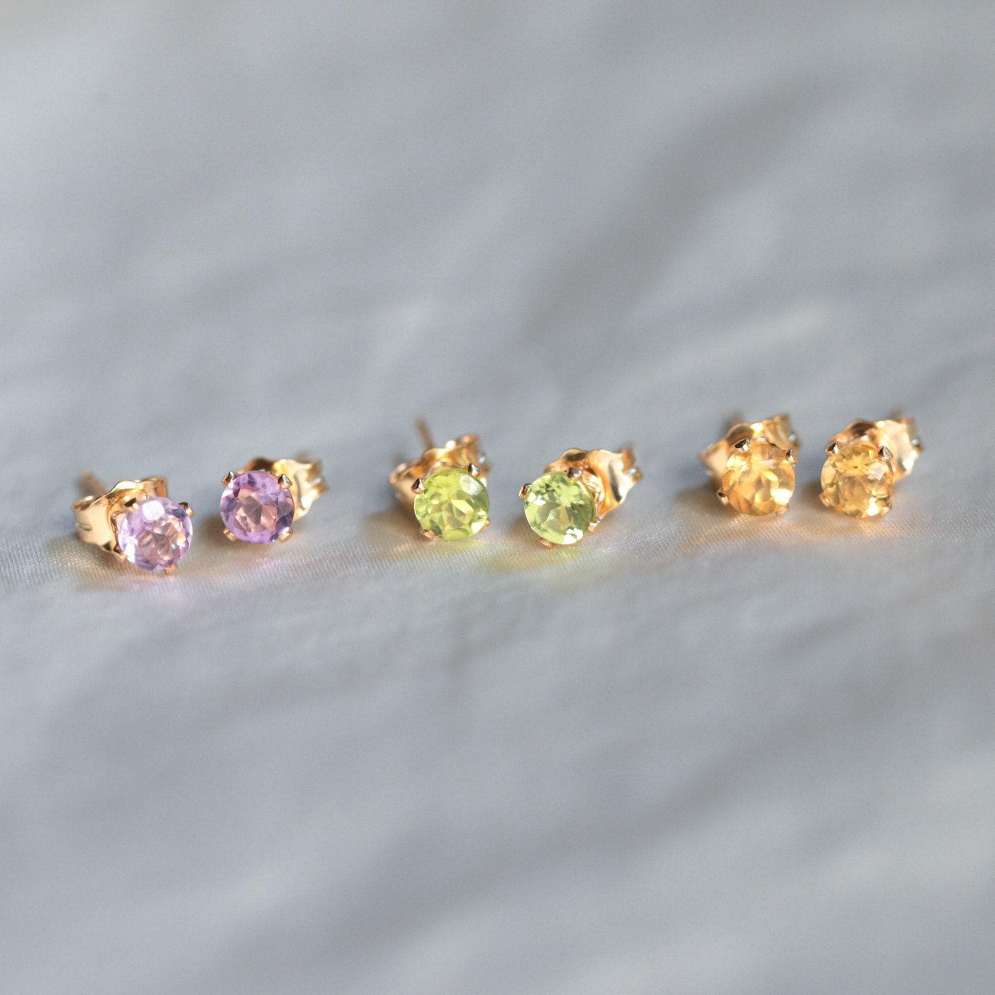 Brazilian Amethyst Stud Earrings