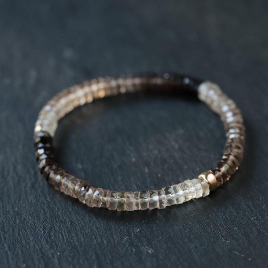 Smoky Quartz Ombre Heishi Bracelet