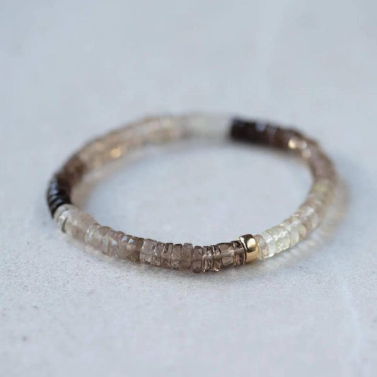 Smoky Quartz Ombré Heishi Bracelet – Grounded, Luminous & Refined