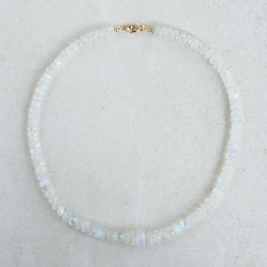 Moonstone Necklace 6-10mm - 14K