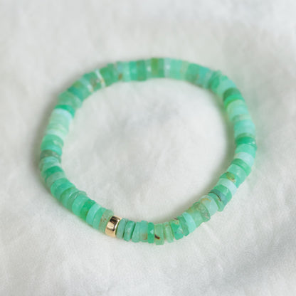 Chrysoprase heishi bracelet | Green Chrysoprase jewelry | genuine chrysoprase, [EBCM2024] chrysoprase beaded bracelet, Chrysoprase beaded