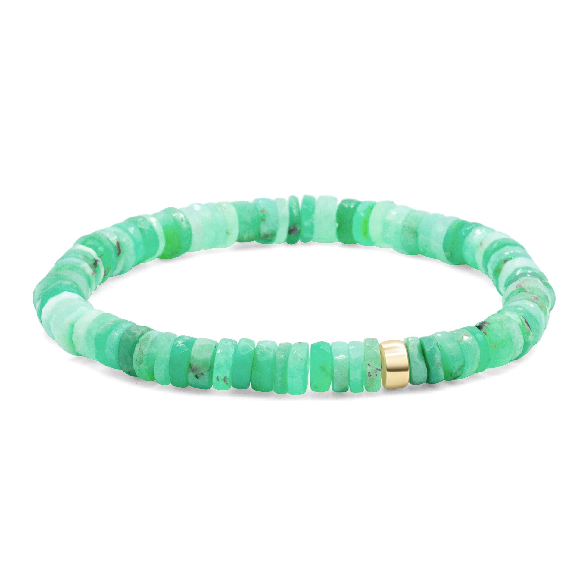 Chrysoprase heishi bracelet | Green Chrysoprase jewelry | genuine chrysoprase, [EBCM2024] chrysoprase beaded bracelet, Chrysoprase beaded