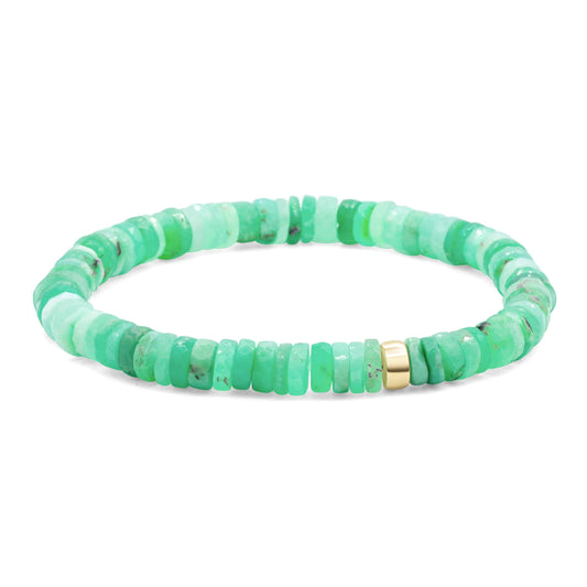 Chrysoprase heishi bracelet | Green Chrysoprase jewelry | genuine chrysoprase, [EBCM2024] chrysoprase beaded bracelet, Chrysoprase beaded