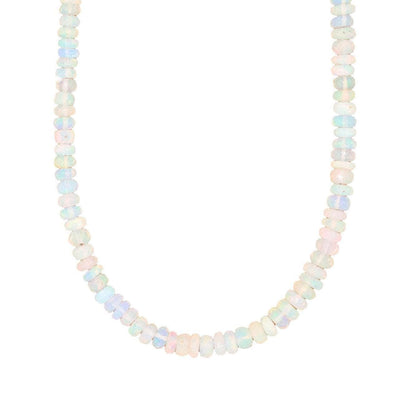 Ethiopian Opal Beaded Necklace | Sparkling Ethiopian opal [ENOP1050] | quality opal necklace | AAA Welo Opal Rondelle Necklace *BF