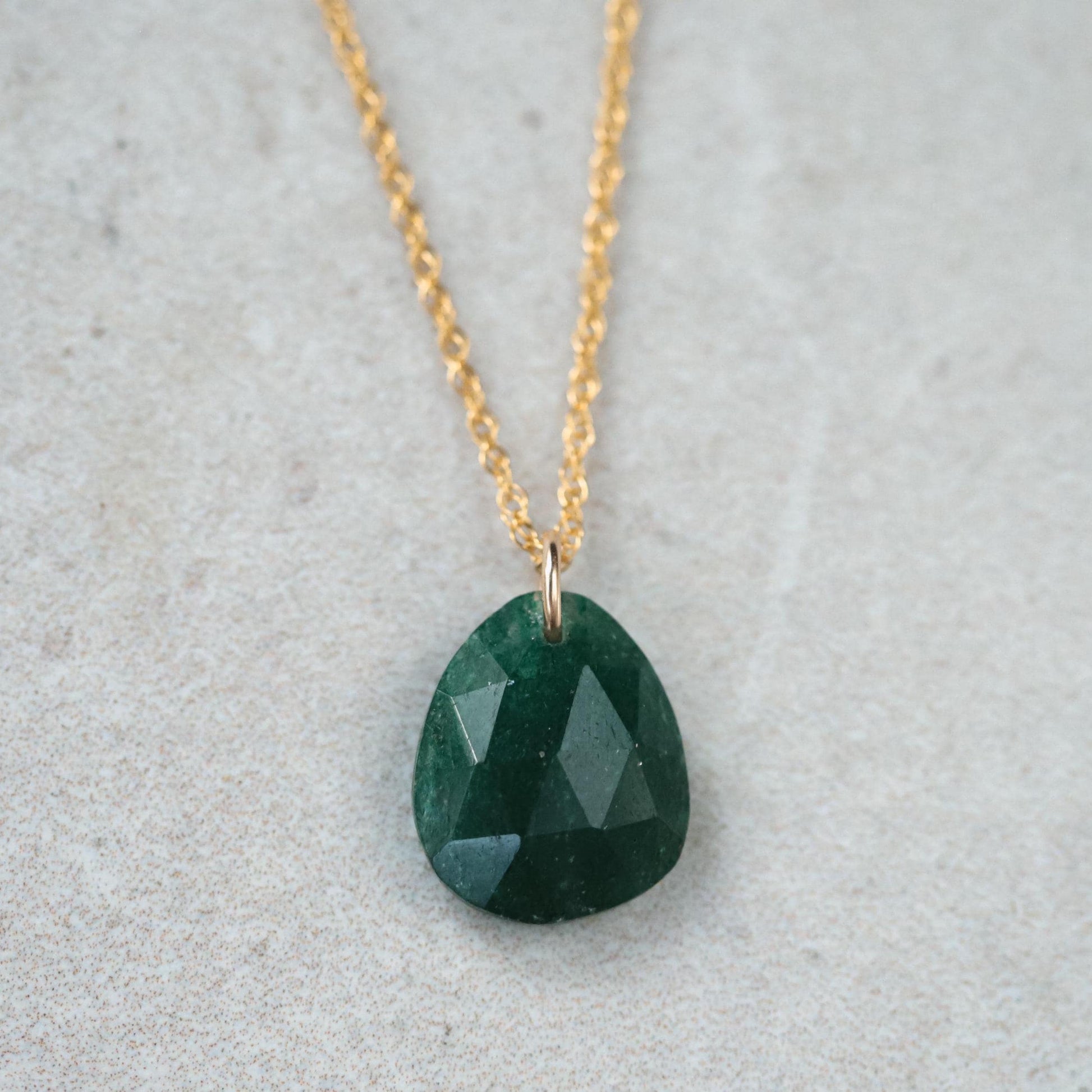Green Aventurine Pendant - 14K