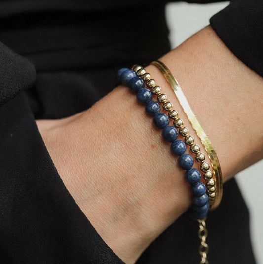Blue Sapphire bracelet 6mm - 14K