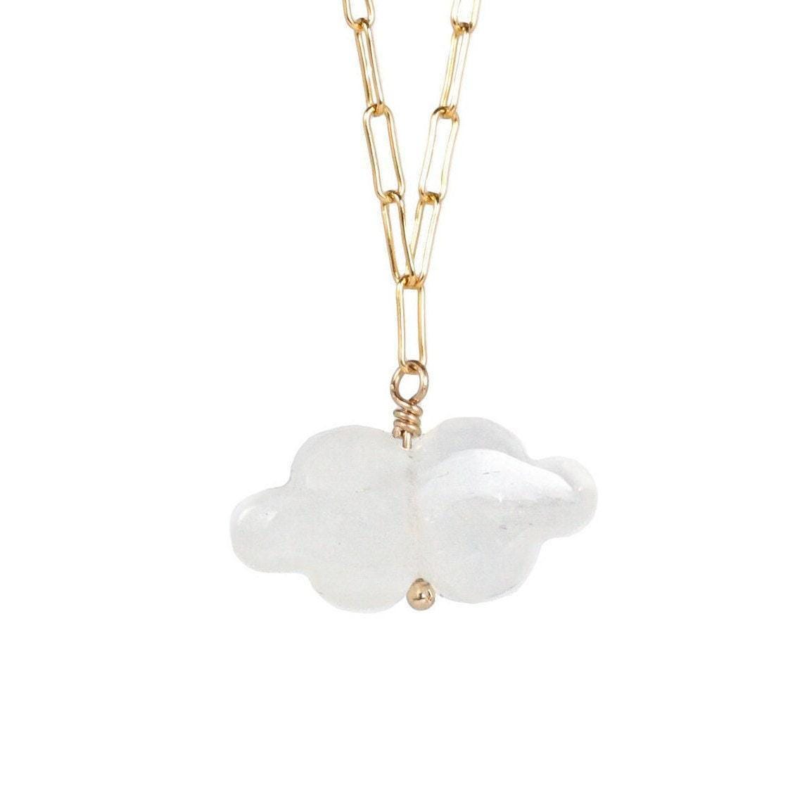 CLOUD MOONSTONE, [K110517_DIP] unique rainbow moonstone pendant necklace, Genuine moonstone Jewelry, 14K gold filled paperclip chain