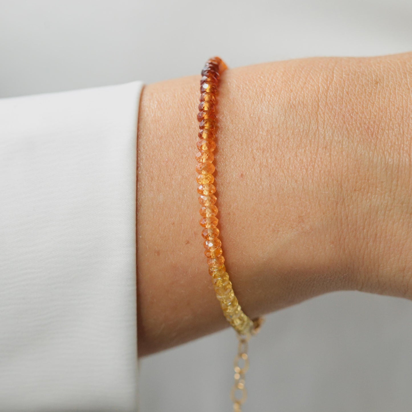 100% genuine multi stones bracelet | [EBFP1552] AAAA+ gemstone | Hessonite, Spessartite, Citrine | NATURAL stones, undyed