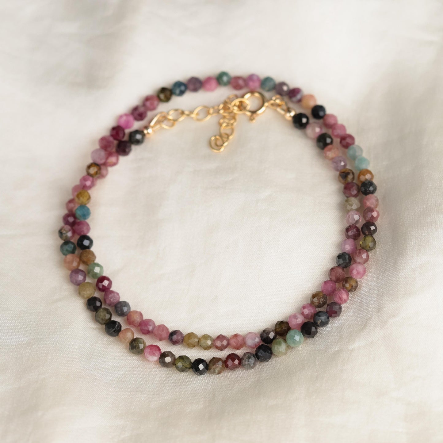 Mixed Tourmaline Beaded Necklace | Watermelon tourmaline necklace [ENMP1304] | Multi color tourmaline jewelry | Tourmaline necklace