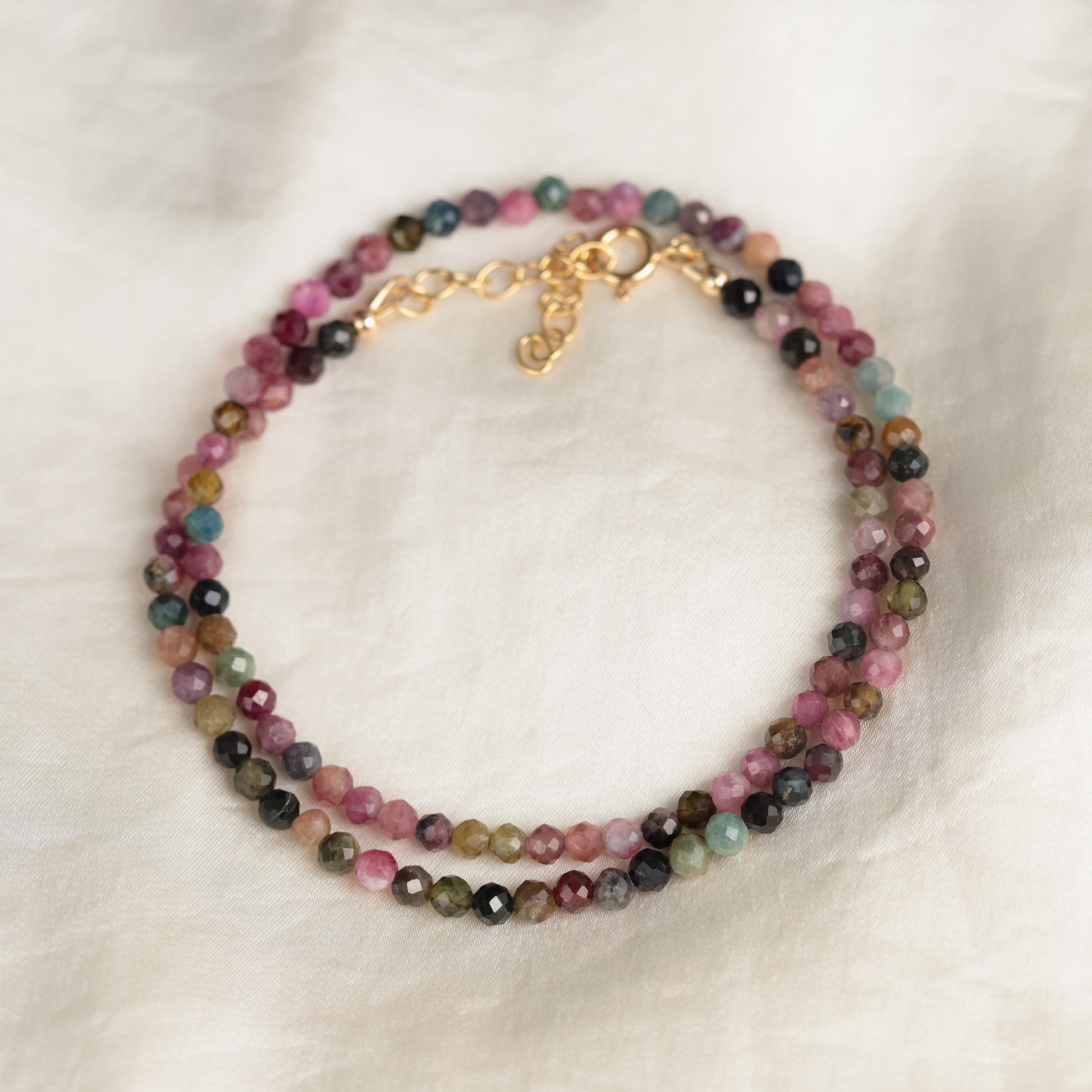 Mixed Tourmaline Beaded Necklace | Watermelon tourmaline necklace [ENMP1304] | Multi color tourmaline jewelry | Tourmaline necklace