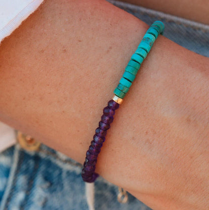 Amethyst and turquoise bracelet