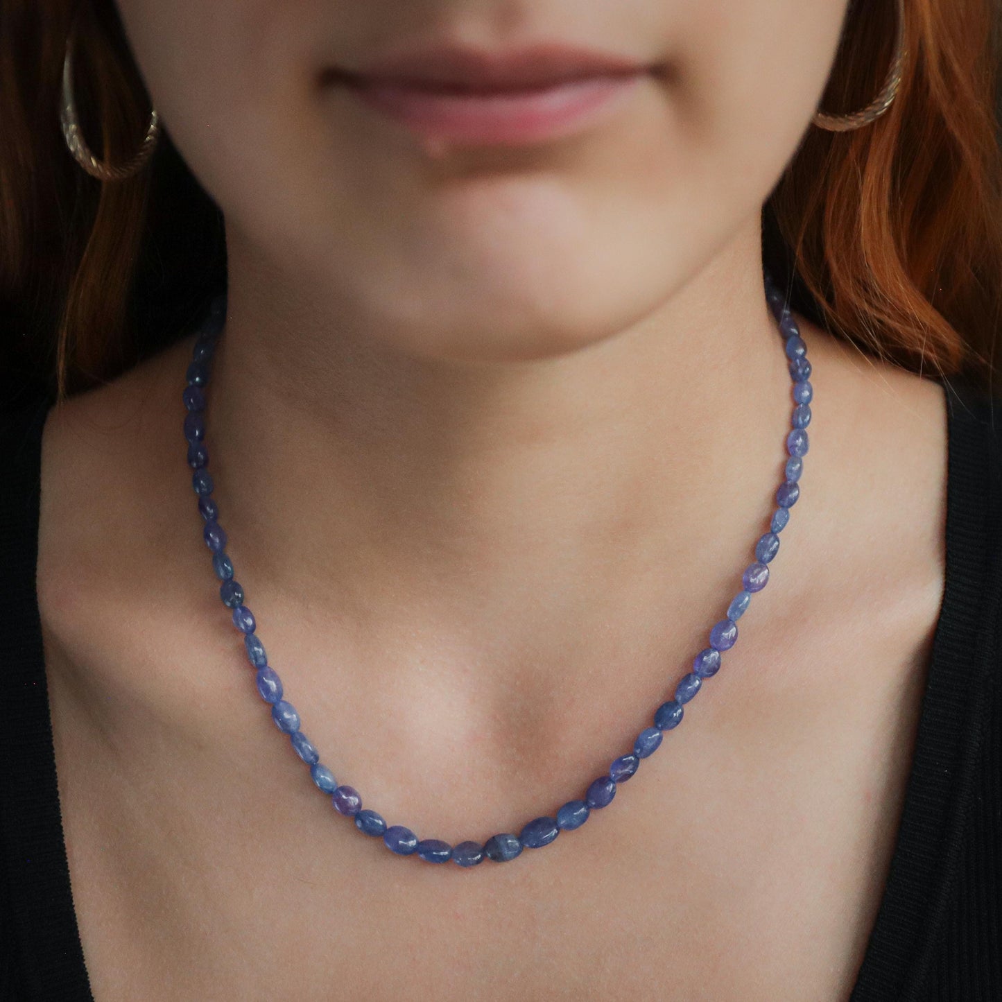 Tanzanite oval necklace - 14K