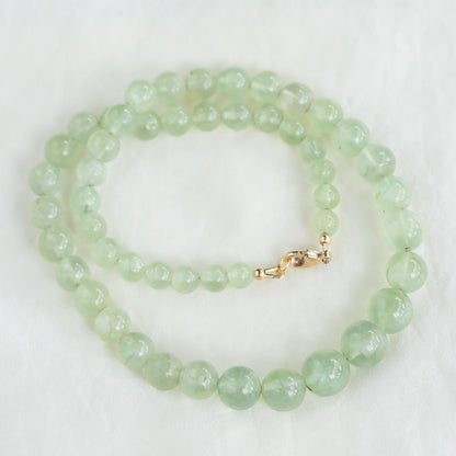 Prehnite necklace | 100% genuine prehnite beaded necklace [ENPP1751] | dainty beaded prehnite necklace | AAAA prehnite jewelry | prehnite