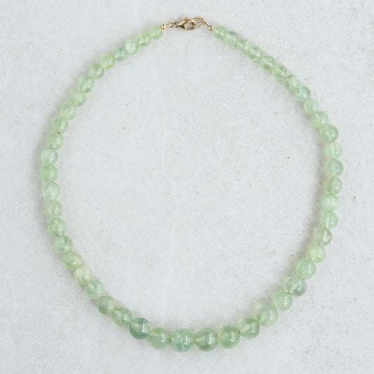 Prehnite necklace | 100% genuine prehnite beaded necklace [ENPP1751] | dainty beaded prehnite necklace | AAAA prehnite jewelry | prehnite