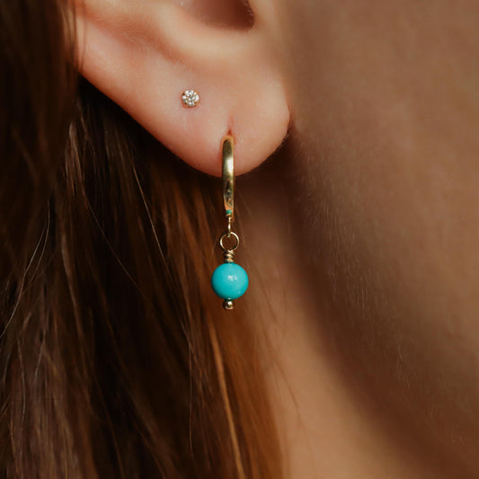 Sleeping Beauty Hoops - 14K