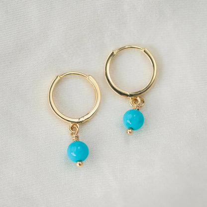 Sleeping Beauty Hoops - 14K
