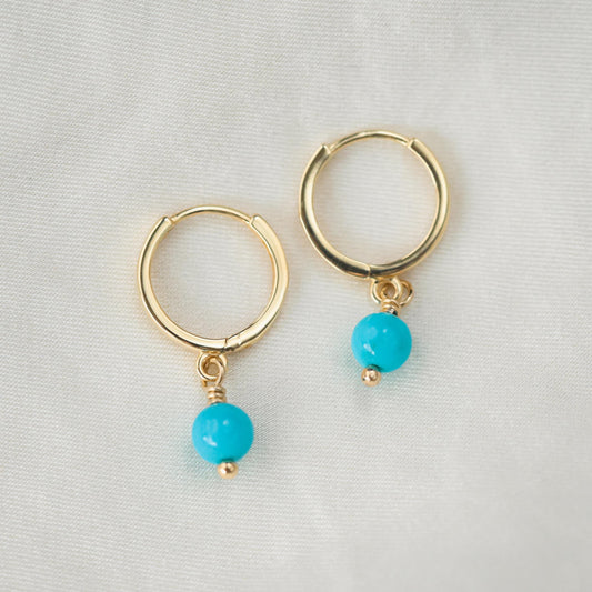 Sleeping Beauty Hoops - 14K