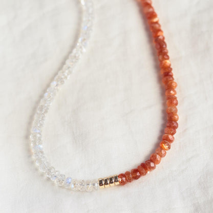 Moonstone + Sunstone Necklace