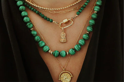 Black Tourmaline Carabiner | Black Tourmaline gold jewelry | Healing Black Tourmaline jewelry | genuine Black