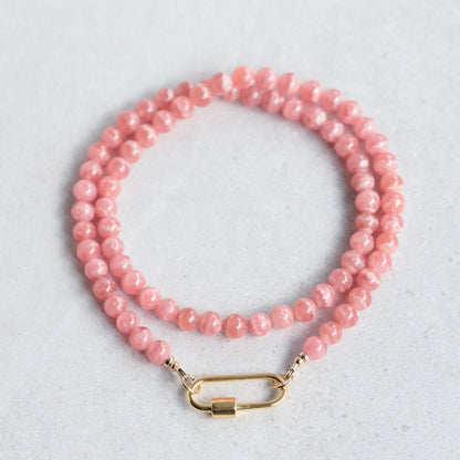 last one! AAAA+ Rhodochrosite Beaded Necklace, 6mm Rhodochrosite necklace [ENRP1321] | Rhodochrosite Necklace | Rhodochrosite Necklace