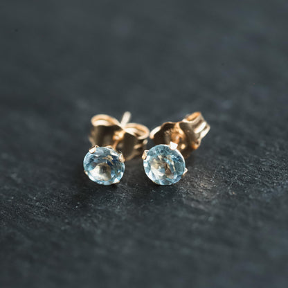 Blue topaz earring - 14K