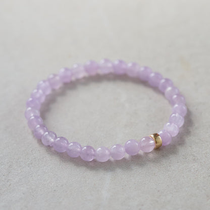 14K GOLD Lavender Amethyst Bracelet 6mm | Soothing lavender amethyst | [EBAM1666] Light purple gemstone bracelet, amethyst birthstone