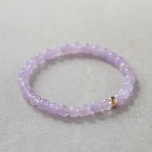 14K GOLD Lavender Amethyst Bracelet 6mm | Soothing lavender amethyst | [EBAM1666] Light purple gemstone bracelet, amethyst birthstone