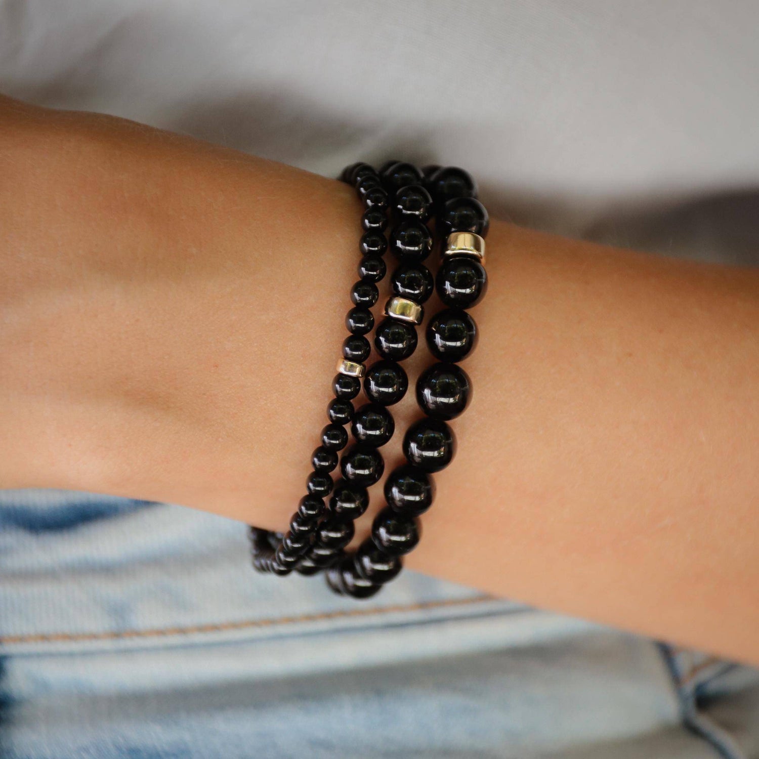 Black tourmaline gold corrugated