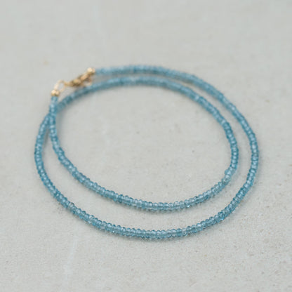 London Blue Topaz Necklace [ENLM1099] Deep Blue Clarity, Sterling Silver, Gold Filled or Solid 14K Gold