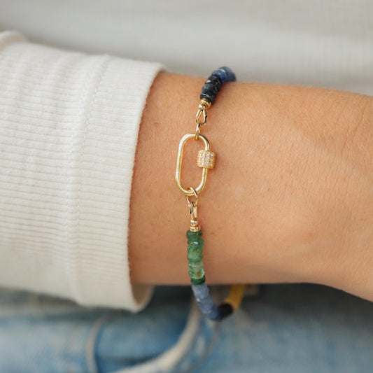 Multi Sapphire Carabiner Bracelet