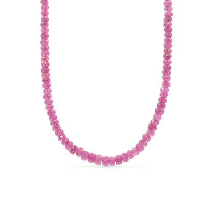 African ruby necklace | Beaded pink ruby necklace | [ENRP1996] Ruby gemstone necklace | July birthstone necklace | ruby necklace