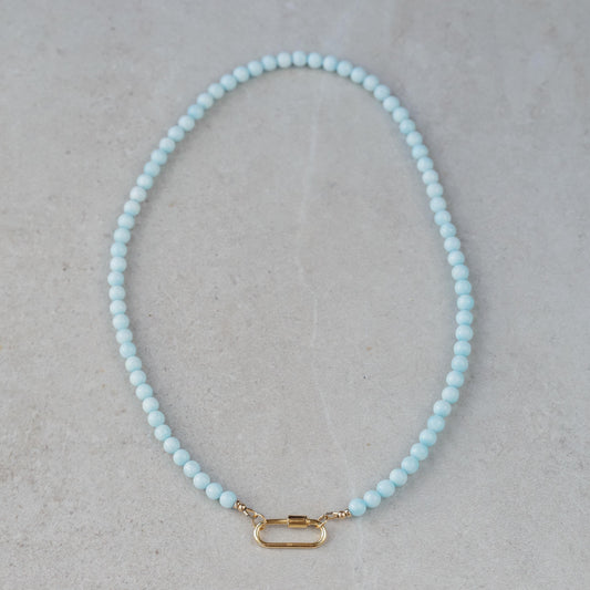 AAAA+ Hemimorphite Beaded Necklace, 6mm Hemimorphite necklace | [ENHP1621] Hemimorphite Necklace | Hemimorphite Necklace | Hemimorphite