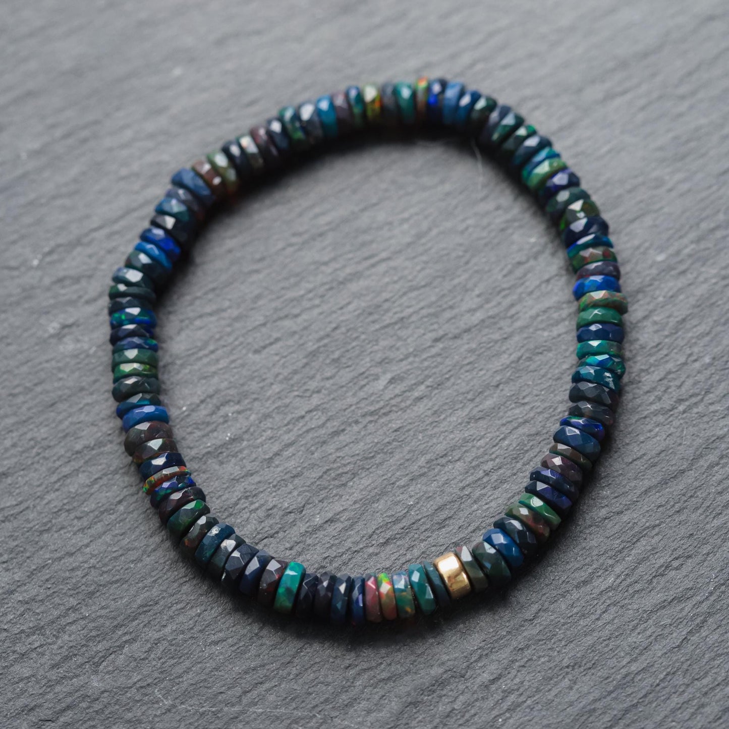 Black Black Ethiopian Opal Stretch Bracelet – Mystical Fire & Effortless Power Bracelet