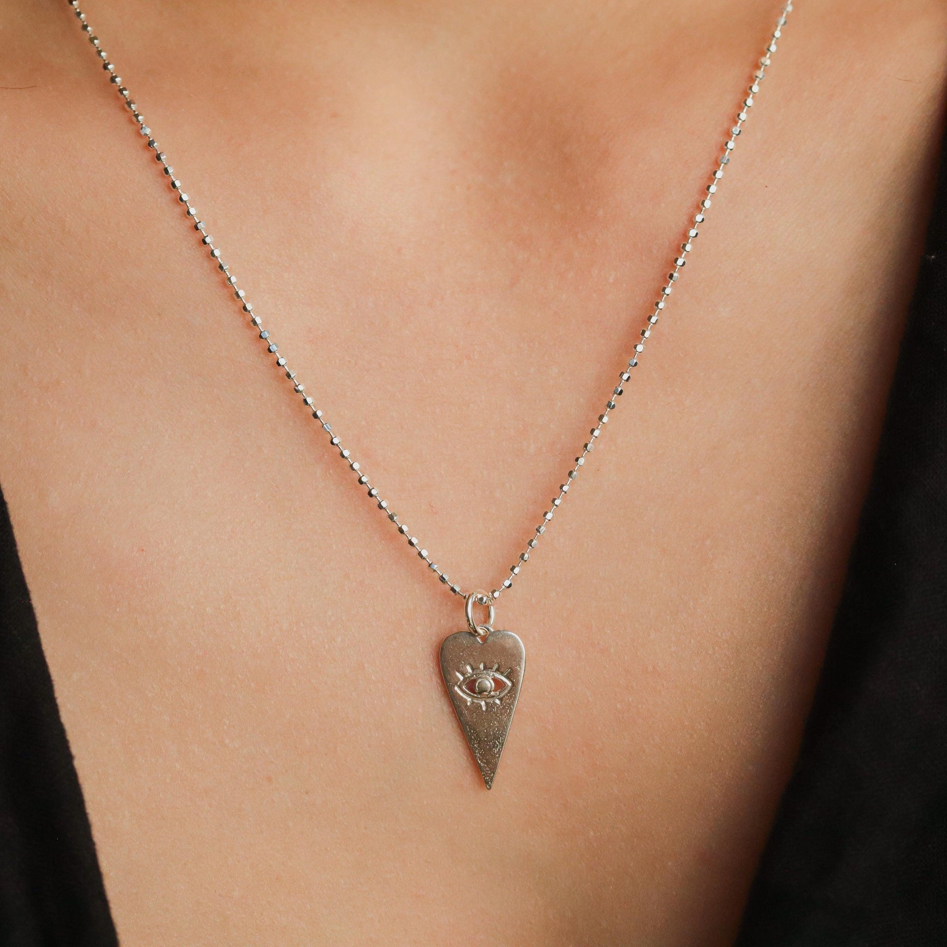 Sterling silver evil eye , Dainty evil eye necklace, [TBD] evil eye layering necklace, evil eye jewelry, pendant silver