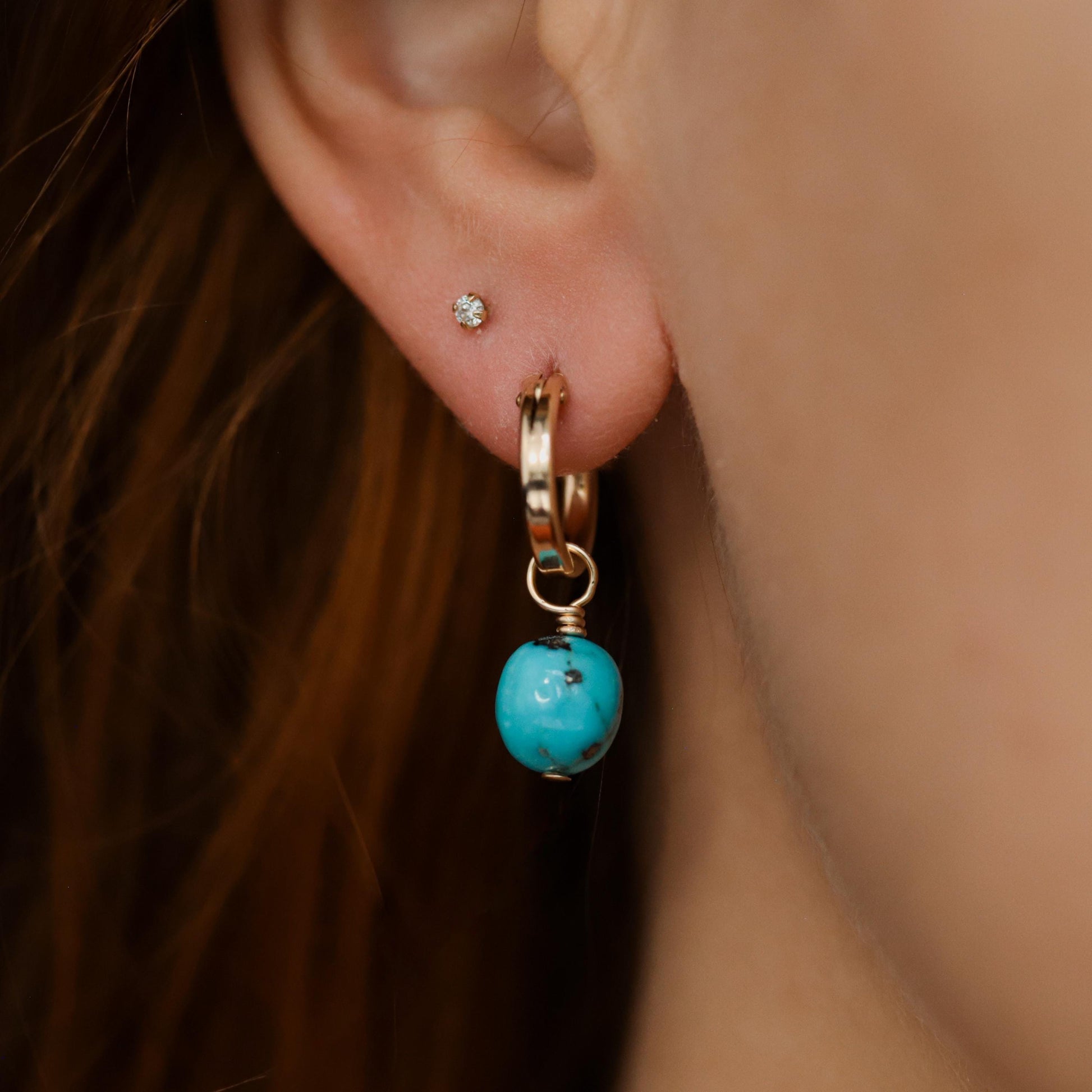 Sleeping Beauty Turquoise Hoops