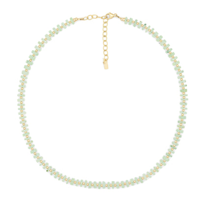 STACK of 3 necklaces | 100% genuine prehnite beaded necklace | [ENPP1489] dainty beaded prehnite necklace | AAAA prehnite jewelry | prehnite