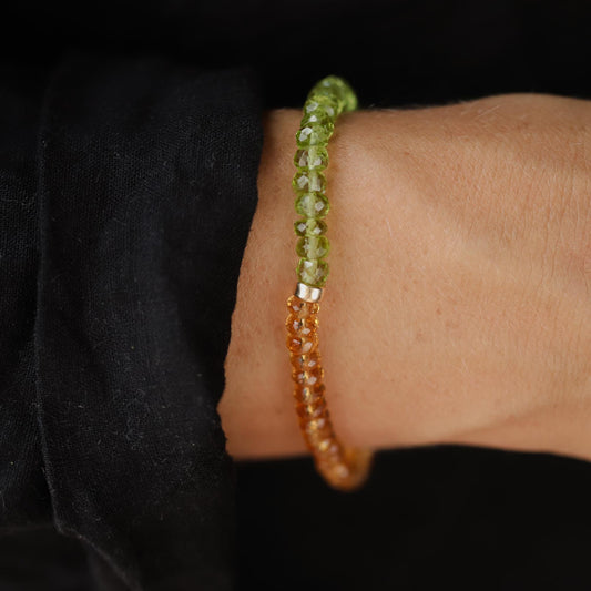 peridot citrine bracelet | faceted highest quality peridot bracelet [EBPM2021] | 100% genuine peridot | natural citrine bracelet