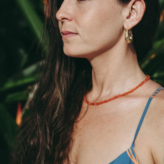 Carnelian Oval Necklace - 14K